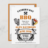 Vatertag Hinterhof Orange Ribbon GRILLEN Party Postkarte (Vorne/Hinten)