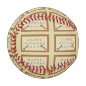 Vatertag Holzschild Gemustert Baseball (Vorderseite Links)