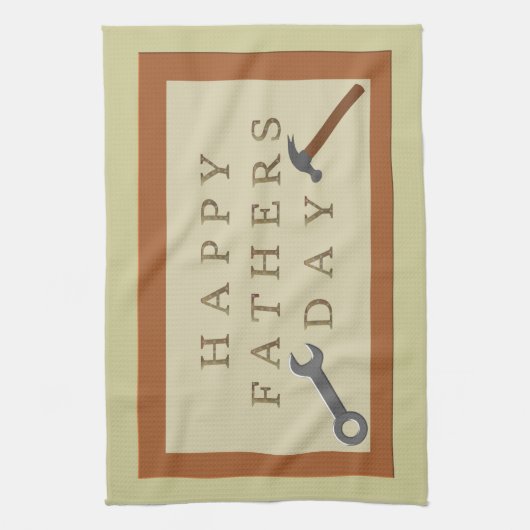 Vatertag Holzschild Geschirrtuch (Vertikal)