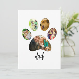 Vatertag Hund Papa   5 Pfotenabdruck Foto-Collage Feiertagskarte