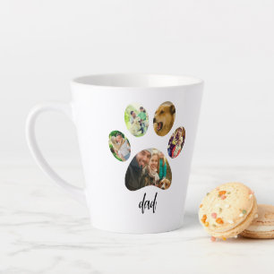 Vatertag Hund Papa 5 Pfotenabdruck-Foto-Collage Milchtasse