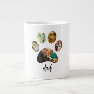 Vatertag Hund Vater 5 Paw Print Foto Collage Jumbo-Tasse