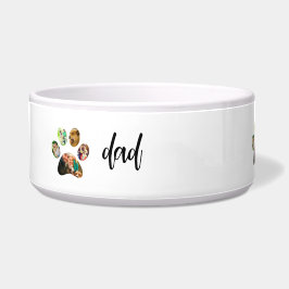 Vatertag Hund Vater | 5 Paw Print Foto Collage Napf