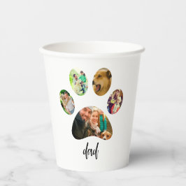 Vatertag Hund Vater | 5 Paw Print Foto Collage Pappbecher