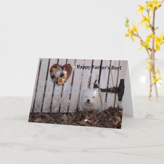 Vatertag Hunde Karte (Gelbe Blume)