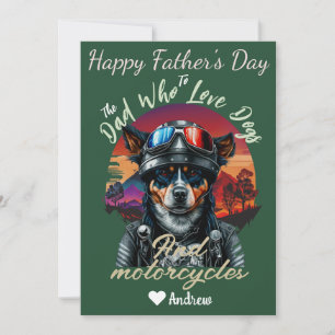 Vatertag, Hundepapa, Motorräder, schlicht modern Feiertagskarte