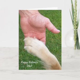 Vatertag Hundetpfote und Hand Karte