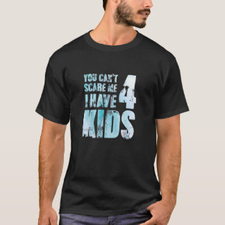 Vatertag Ich habe 4 Kinder Vater Papa Pop Eltern T-Shirt