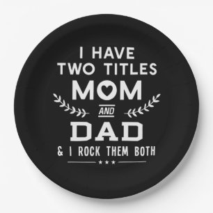 Vatertag Ich habe zwei Titel Mama und Vater Pappteller