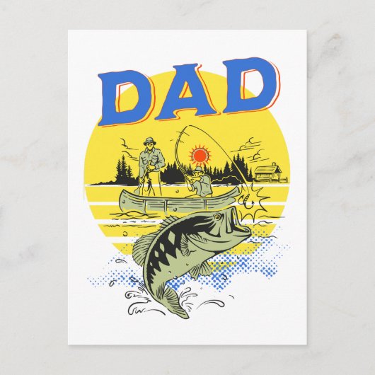 Vatertag im Freien Camping Vater Postkarte (Vorderseite)