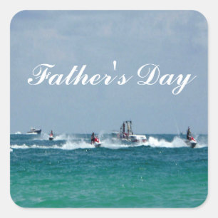 Vatertag Jet Skiing Square Sticker