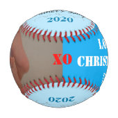 Vatertag Junge Twins Blue Foto Baseball (Rückseite)