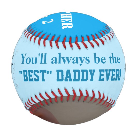 Vatertag Junge Twins Blue Foto Baseball (Vorderseite)