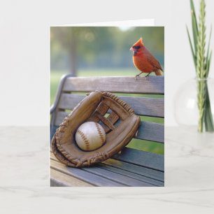 Vatertag Kardinal mit Baseball in Handschuh Karte