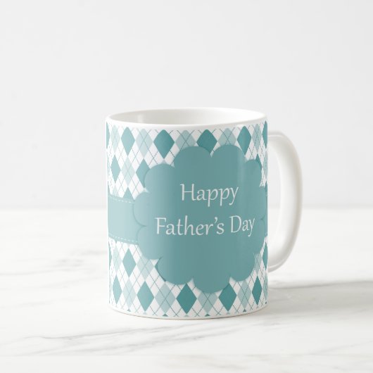 Vatertag kariert kaffeetasse (VorderseiteRechts)