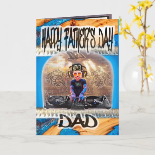 Vatertag-Karte DJ Karte (Gelbe Blume)