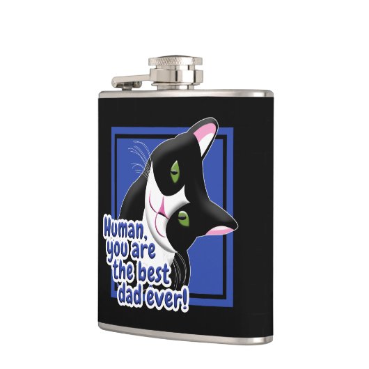 Vatertag Katze Flachmann (Links)