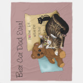 Vatertag Katze Fleecedecke (Vorderseite)