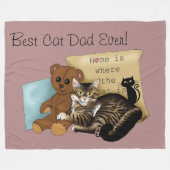 Vatertag Katze Fleecedecke (Vorderseite (Horizontal))