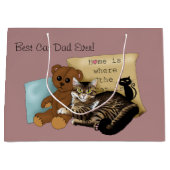 Vatertag Katze Große Geschenktüte (Vorderseite)