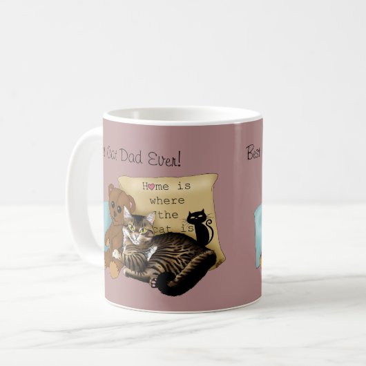 Vatertag Katze Kaffeetasse (Vorderseite Links)