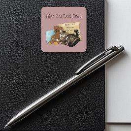 Vatertag Katze Quadratischer Aufkleber