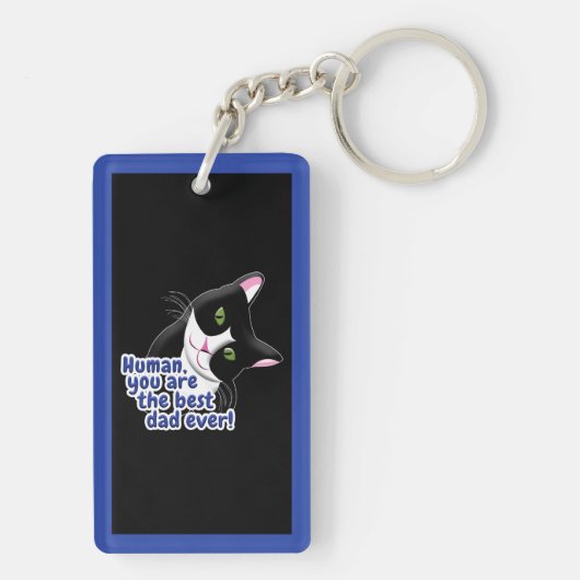 Vatertag Katze Schlüsselanhänger (Rückseite)