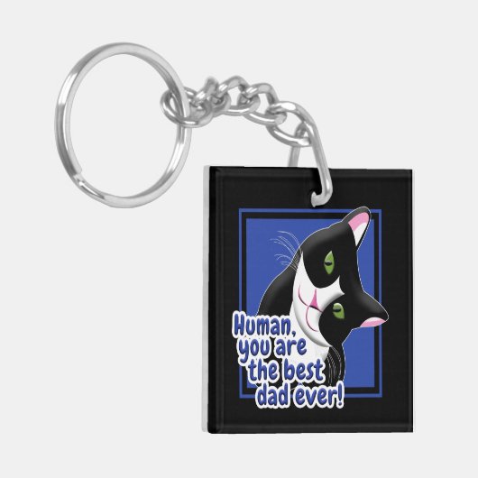 Vatertag Katze Schlüsselanhänger (Vorderseite links)