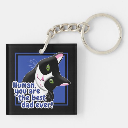 Vatertag Katze Schlüsselanhänger (Rückseite)