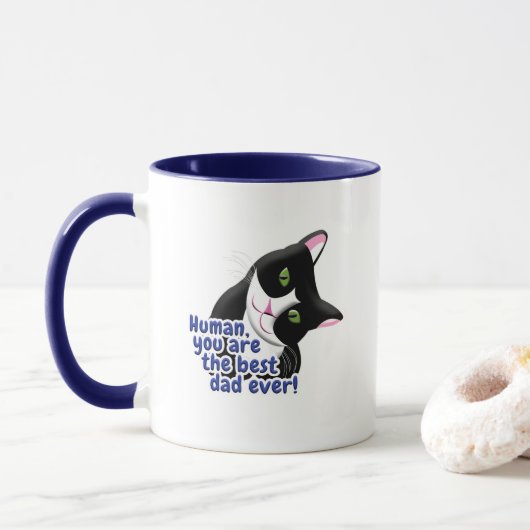 Vatertag Katze Tasse (Mit Donut)