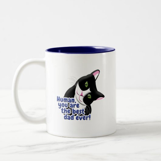 Vatertag Katze Zweifarbige Tasse (Links)