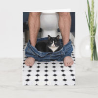 Vatertag Katzen-Badezimmer Lustiger Moment