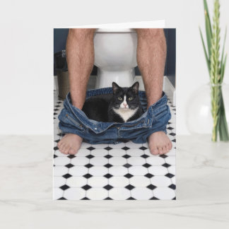 Vatertag Katzen-Badezimmer Lustiger Moment Karte