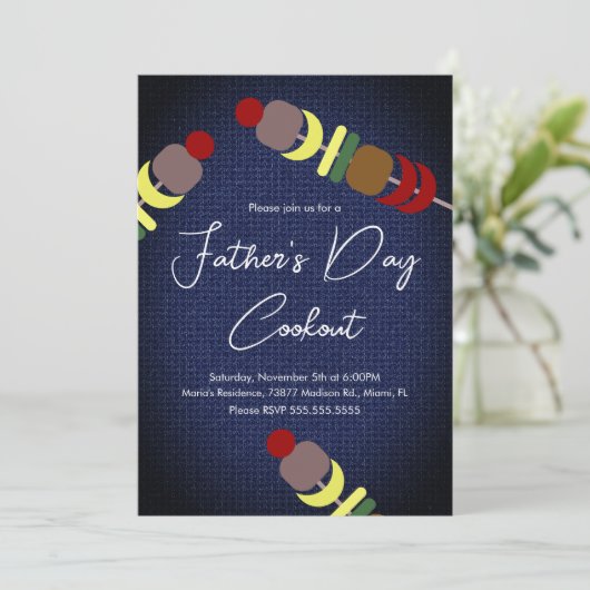 Vatertag Keks aus Kabobs Denim Einladung (Stehend Vorderseite)