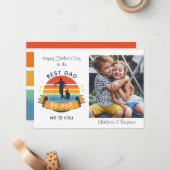 Vatertag Kinder Foto Retro Golf Vater Mitteilungskarte (Vorderseite/Rückseite Beispiel)