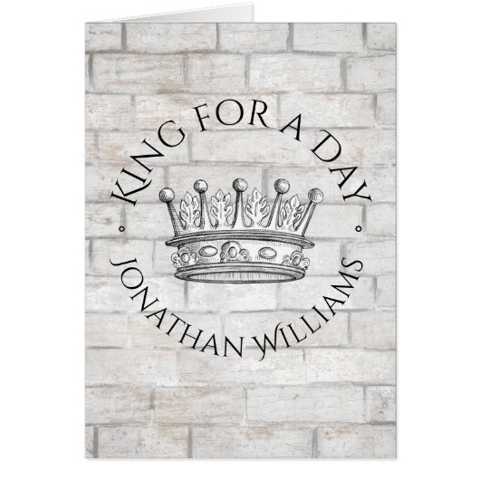Vatertag König für eine Tag Kronengrußkarte (Vorne)