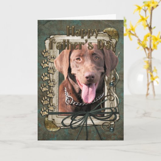 Vatertag - Labrador - Schokolade Karte (Gelbe Blume)