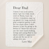 Vatertag Liebe Vater Brief Personalisiert Sherpadecke (Vorderseite)