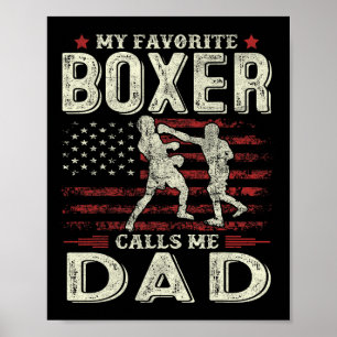 Vatertag Lieblings-Boxer nennt mich Vater US-Flagg Poster