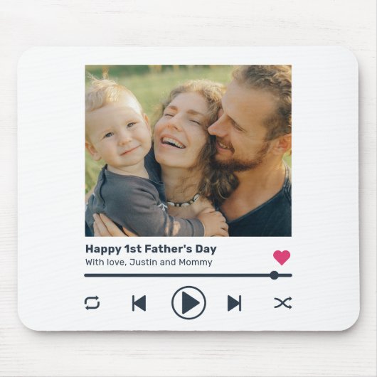 Vatertag Lieblings-Song Music Player Vater Foto Mousepad (Vorne)