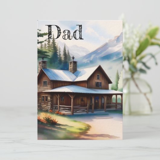 Vatertag Log-Zuhause Karte (Stehend Vorderseite)