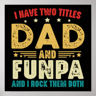 Vatertag Lustig Ich habe zwei Titel Papa und Funpa Poster