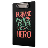 Vatertag Mann Hero Klemmbrett (Links)