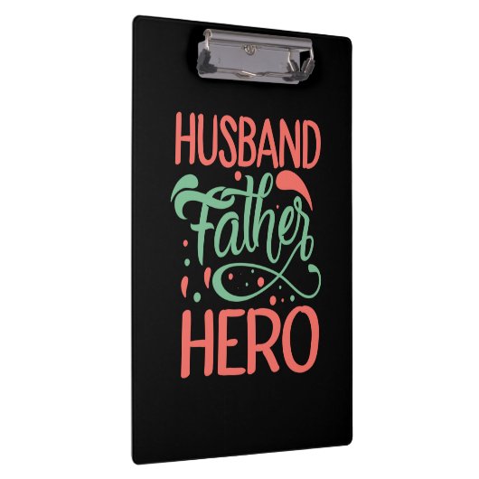 Vatertag Mann Hero Klemmbrett (Rechts)
