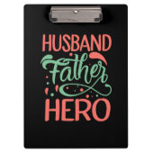 Vatertag Mann Hero Klemmbrett (Vorderseite)