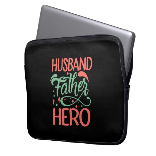 Vatertag Mann Hero Laptopschutzhülle (Vorderseite Links)