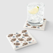 Vatertag Marmor Stone Untersetzer Football (Seitenansicht)