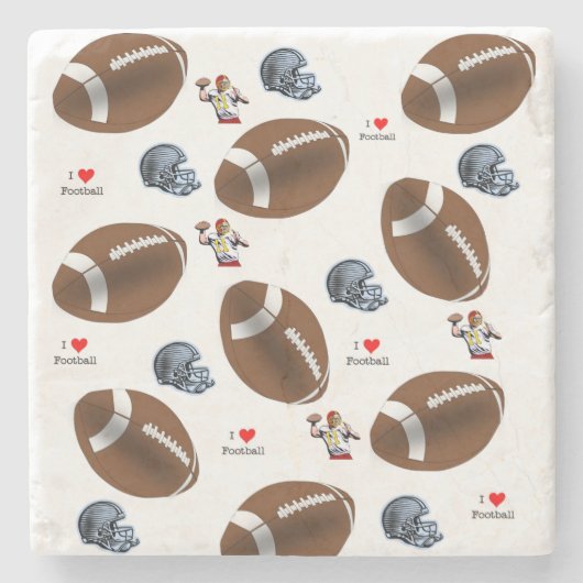 Vatertag Marmor Stone Untersetzer Football (Vorderseite)