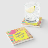 Vatertag Marmorstein Untersetzer (Seitenansicht)