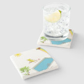 Vatertag Marmorstein Untersetzer (Seitenansicht)